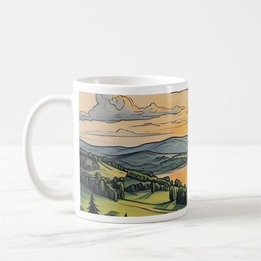 Caneca com ilustração do pôr do sol kaffeetasse (Links)