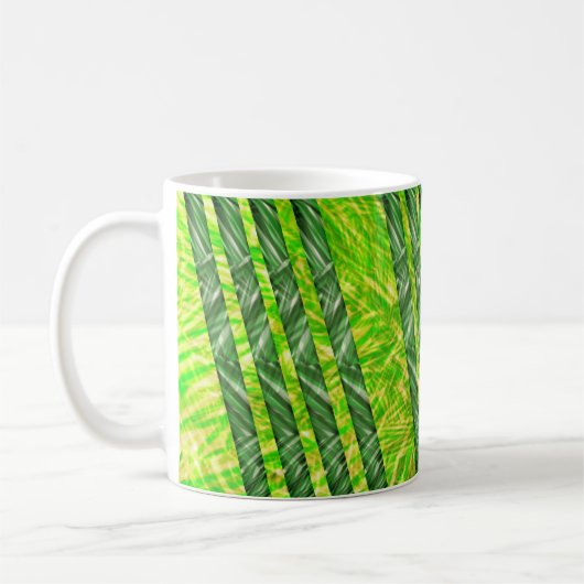 Caneca com riscos e faixas verdes, amarelo e oliva kaffeetasse (Links)