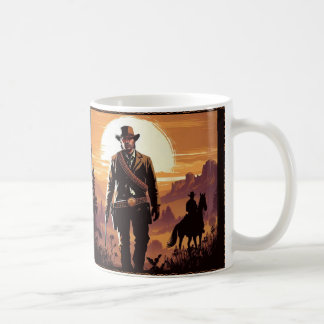 Caneca cowboy ao pôr do sol no deserto kaffeetasse