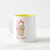 Caneca de café de Páscoa (Happy Easter) Zweifarbige Tasse (Vorderseite Links)