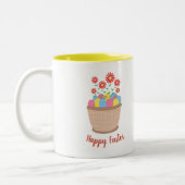Caneca de café de Páscoa (Happy Easter) Zweifarbige Tasse (Links)