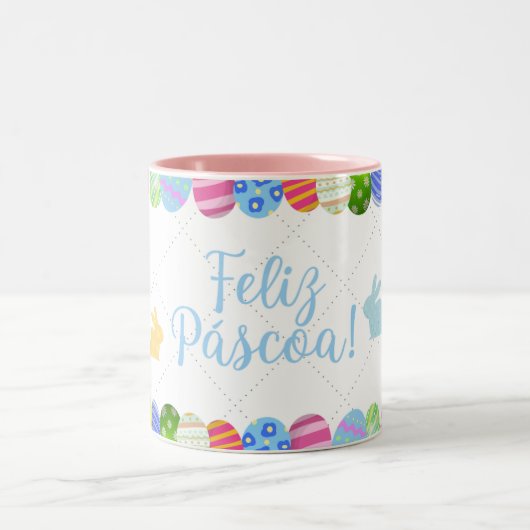 Caneca de café Páscoa 11 oz cerâmica W-PT ZLE Zweifarbige Tasse (Mittel)