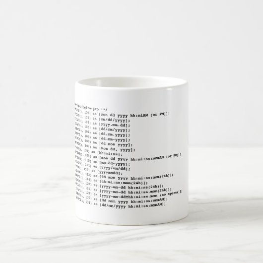 CANECA DE CAFÉ SQL SERVER-DATENFORMAT-TASSE KAFFEETASSE (Mittel)