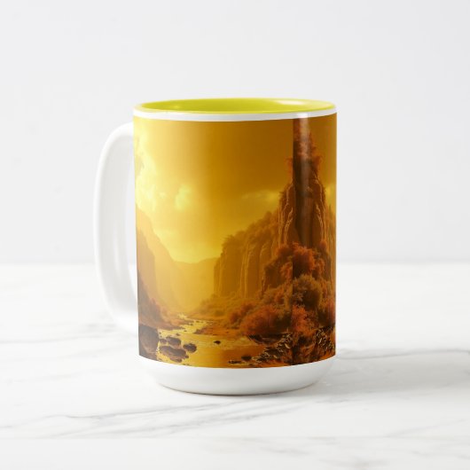 CANECA EM DOIS TONS - PAISAGEM OURO ZWEIFARBIGE TASSE (Vorderseite Links)