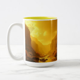 CANECA EM DOIS TONS - PAISAGEM OURO ZWEIFARBIGE TASSE