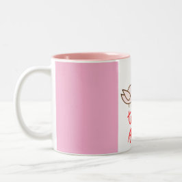 caneca estampada ´pássaros romântica com coração zweifarbige tasse