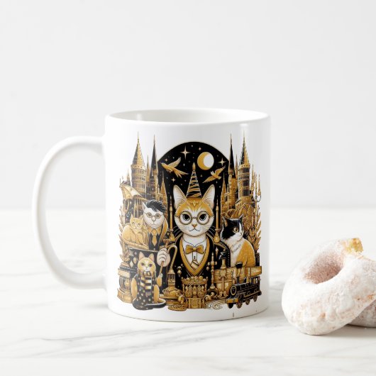 Caneca Gatos Hogwarts Kaffeetasse (Mit Donut)