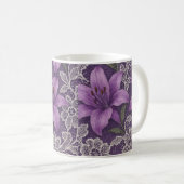 Caneca lírios e renda design kaffeetasse (VorderseiteRechts)