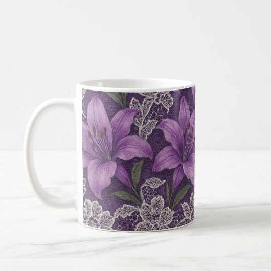 Caneca lírios e renda design kaffeetasse (Links)