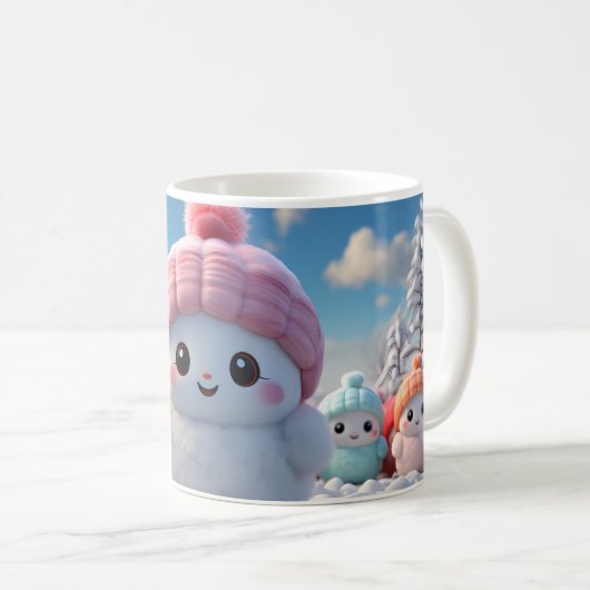 Caneca (Mug) Bonequinhos de Neve Fofos Kaffeetasse (VorderseiteRechts)