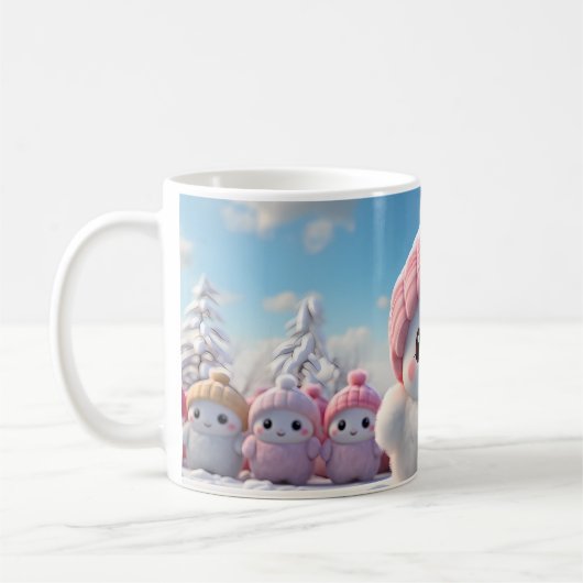 Caneca (Mug) Bonequinhos de Neve Fofos Kaffeetasse (Links)