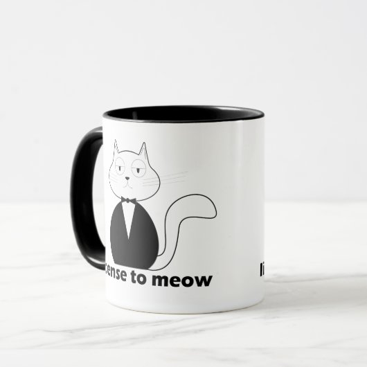 Caneca Mug - Cat. License to Meow Tasse (Vorderseite Links)