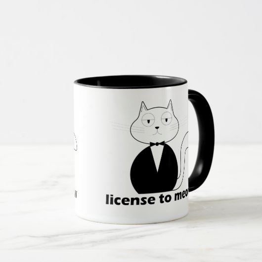 Caneca Mug - Cat. License to Meow Tasse (VorderseiteRechts)