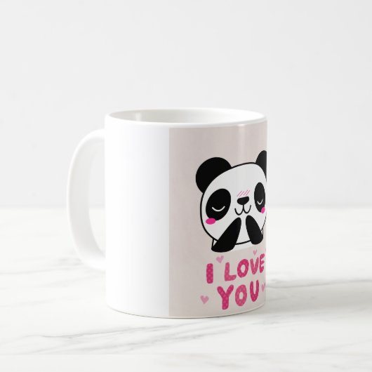 caneca panda coração desenho kaffeetasse (Vorderseite Links)