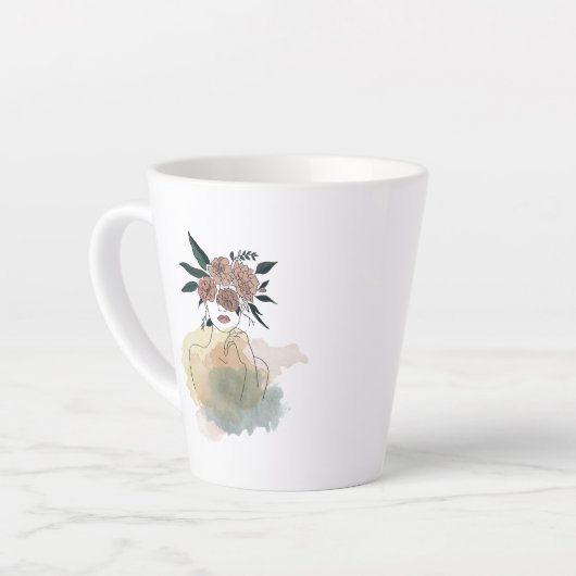 Caneca para café latte linhas e flores milchtasse (Linke Ecke)