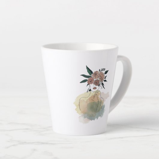 Caneca para café latte linhas e flores milchtasse (Rechte Ecke)