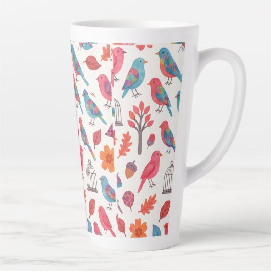 Caneca Pássaros e Flores DESING Milchtasse (Rechts)