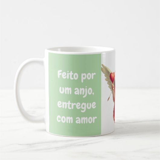 caneca personalizada anjo cupido com coração kaffeetasse (Links)