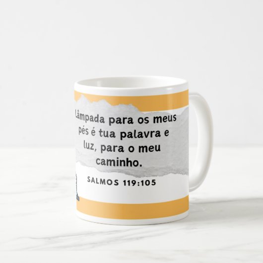 Caneca "Salmos 119:105" Texto e imagem Kaffeetasse (VorderseiteRechts)