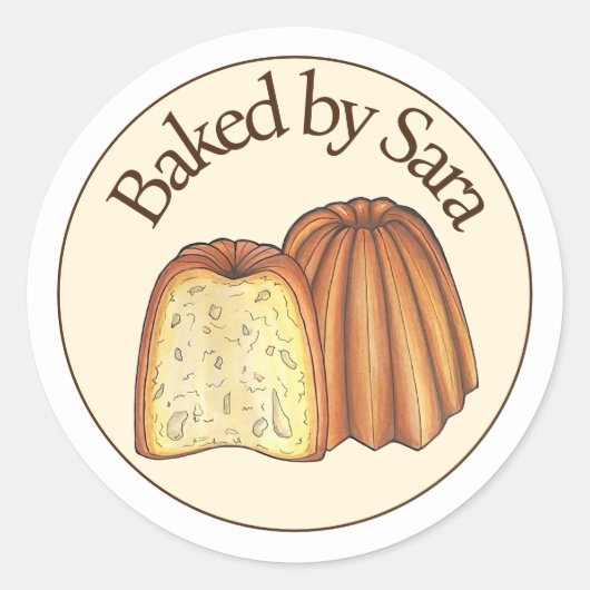 Canelé französischer Koch, gebacken von hausgemach Runder Aufkleber (Vorderseite)