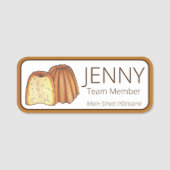 Canelé French Pastry Koch Pâtisserie Bakery Food Namensschild (Vorderseite)