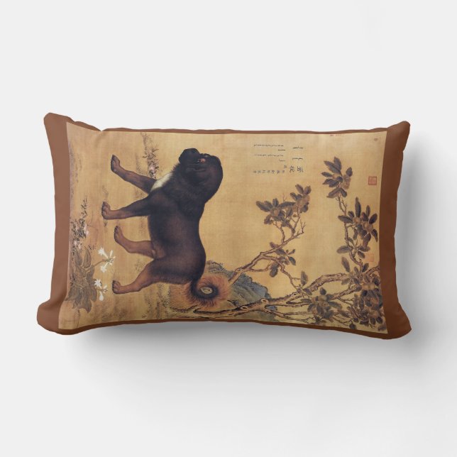 Cangni 苍 猊 ~ Tibetan Mastiff ~Giuseppe Castiglione Lendenkissen (Vorderseite)