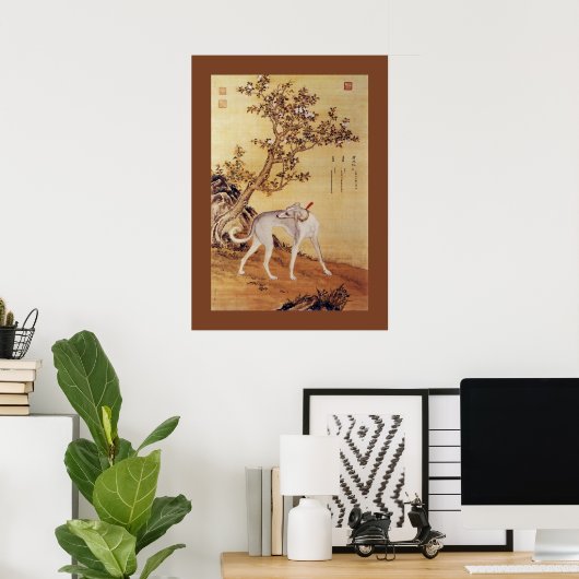 Cangshuiqiu 苍 水 ~ Greyhound ~Giuseppe Castiglione Poster (Heimbüro)