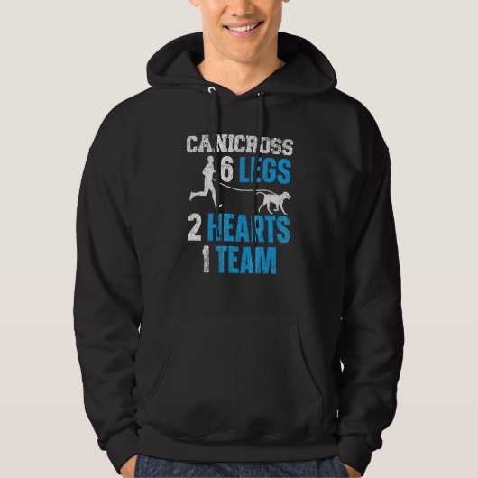 Canicross 6 Beine 2 Herz 1 Team Hund Sport läuft Hoodie (Vorderseite)