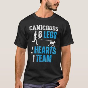 Canicross 6 Beine 2 Herz 1 Team Hund Sport läuft T-Shirt