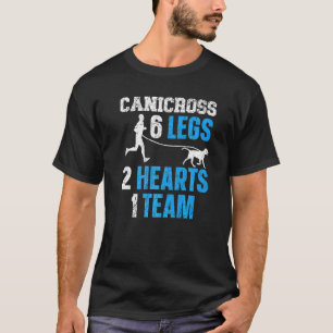Canicross 6 Beine 2 Herz 1 Team Hund Sport läuft T-Shirt