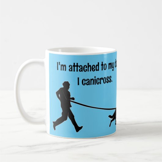 Canicross - an mein Hund GSD angeschlossen Kaffeetasse (Links)