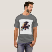 Canicross-Läufer-Hund-Silhouette-Fusion-Dynamisch- T-Shirt (Vorne ganz)
