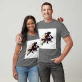 Canicross-Läufer-Hund-Silhouette-Fusion-Dynamisch- T-Shirt (Unisex)