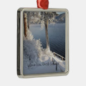 Canim Lake, British Columbia in Winter Ornament Aus Metall (Rechts)