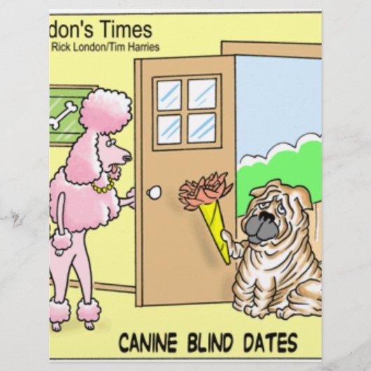 Canine Blind Dates Funny Dog Cartoon Geschenke & T Flyer (Vorne)