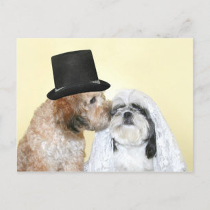 Canine Bride and Groom Postkarte