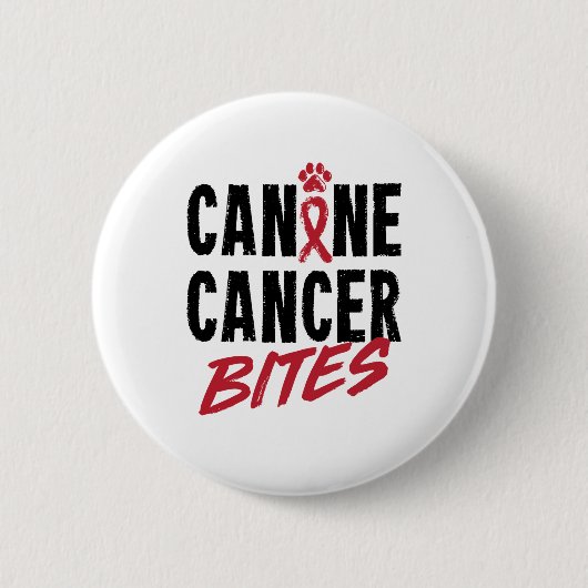 Canine Cancer Bites Dog Carcinoma Awareness Button (Vorderseite)