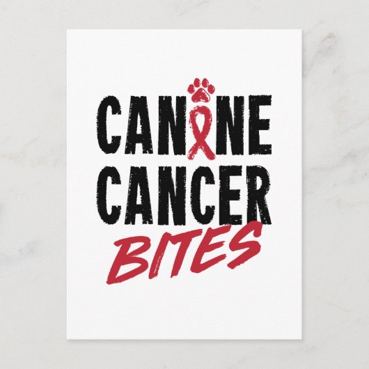 Canine Cancer Bites Dog Carcinoma Awareness Postkarte (Vorderseite)