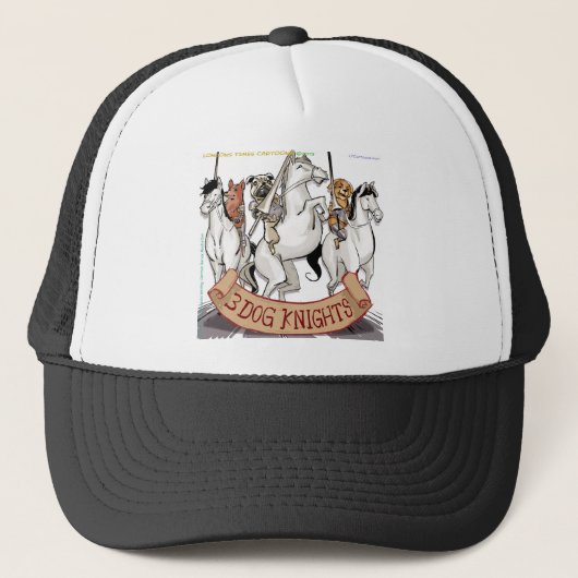 Canine Chivalry Funny Cartoon Truckerkappe (Vorderseite)