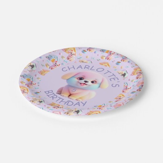 Canine Cuddle 2 Pappteller (Schrägansicht)