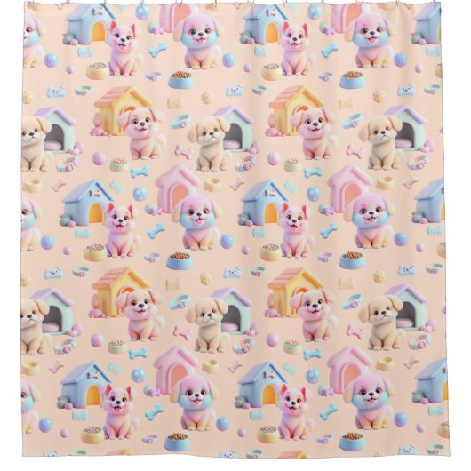 Canine Cuddle Duschvorhang (Vorderseite)