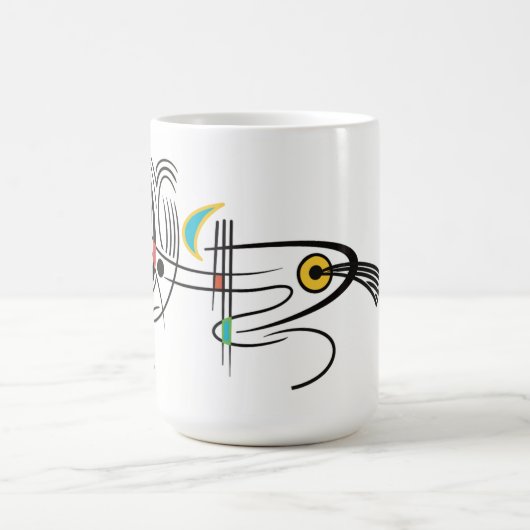 Canine Dog Abstrakt Moderne Retro Art Tasse (Mittel)