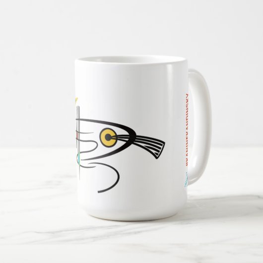 Canine Dog Abstrakt Moderne Retro Art Tasse (VorderseiteRechts)