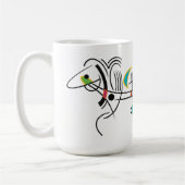 Canine Dog Abstrakt Moderne Retro Art Tasse (Links)