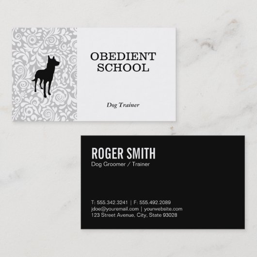 Canine Dog Training Obegehort School Visitenkarte (Vorne/Hinten)