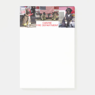 Canine Fire Department Note Pad Post-it Klebezettel