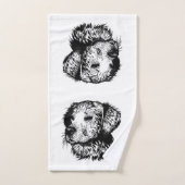Canine Head Sketch Badhandtuch Set (Handtuch)
