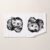 Canine Head Sketch Badhandtuch Set (Handtuch)