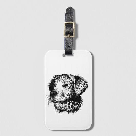Canine Head Sketch Gepäckanhänger (Vorderseite Vertikal)