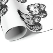 Canine Head Sketch Geschenkpapier (Rolleneckpunkt)